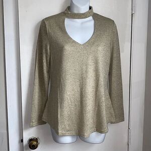 CBR Oatmeal Choker Neck Sweater-S